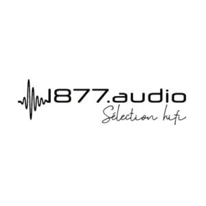 Logo 1877.audio texte noir sur fond blanc