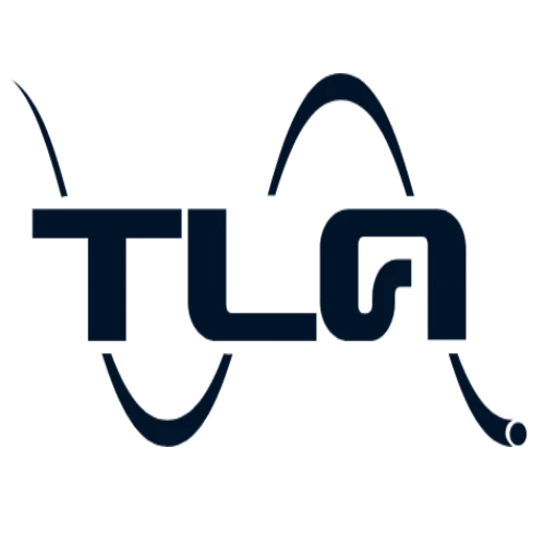 Logo TLA (True Life Audio) noir sur fond transparent